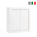 Armário de Casa de Banho com 2 Portas Branco Brilhante 70x35x78cm Willy Venda