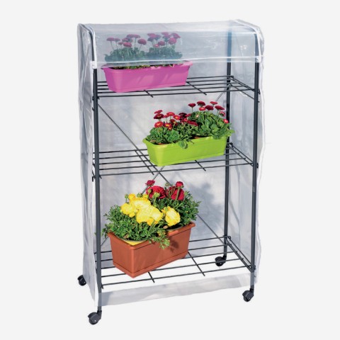 Serra de varanda terraço com rodas 3 prateleiras 57x28xh105cm Mini Spring Promoção