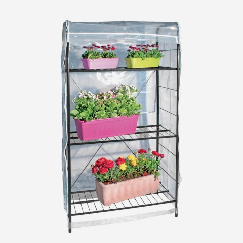 Serra de varanda 3 prateleiras plantas flores horta 84x43xh160cm Primavera 160 Promoção