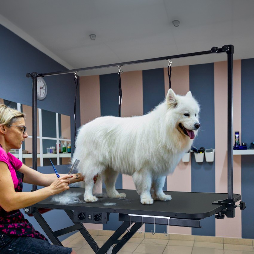 Mesa de Tosquia Ajustável Elétrica Dobrável para Cães e Gatos Chow