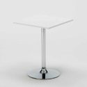 Mesa Quadrada Branca com 2 Cadeiras 70x70cm Parisienne Cocktail 