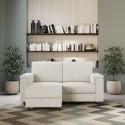 Sofá 2 lugares sala de estar moderna com pufe tecido Marrak 120P 