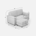 Sofá sala de estar moderno 2 lugares tecido 168cm com pufe Marrak 140P 