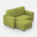 Sofá sala de estar moderno 2 lugares tecido 168cm com pufe Marrak 140P 
