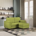 Sofá sala de estar moderno 2 lugares tecido 168cm com pufe Marrak 140P Medidas