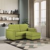 Sofá sala de estar moderno 2 lugares tecido 168cm com pufe Marrak 140P Medidas