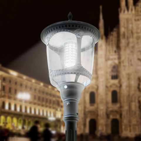 Lâmpada Led com painel solar para ruas e jardins Milano