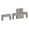 Conjunto de 2 Bancos Extensíveis de 66 a 290cm para Mesa de Jantar Pratika A + B 