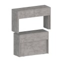Conjunto de 2 Bancos Extensíveis de 66 a 290cm para Mesa de Jantar Pratika A + B 