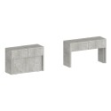 Conjunto de 2 Bancos Extensíveis de 66 a 290cm para Mesa de Jantar Pratika A + B 