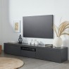 TV Móvel Sala de Estar com 2 Portas 1 Baú 220x40x35cm Moderno Elegante Novo Oferta