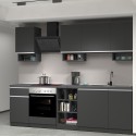Cozinha linear completa 256cm design moderno componível Domina 