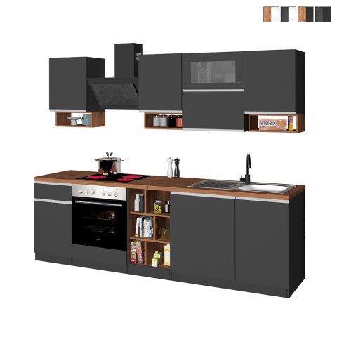 Cozinha Completa Modular Moderna Elegante Resistente 256cm Essence Promoção