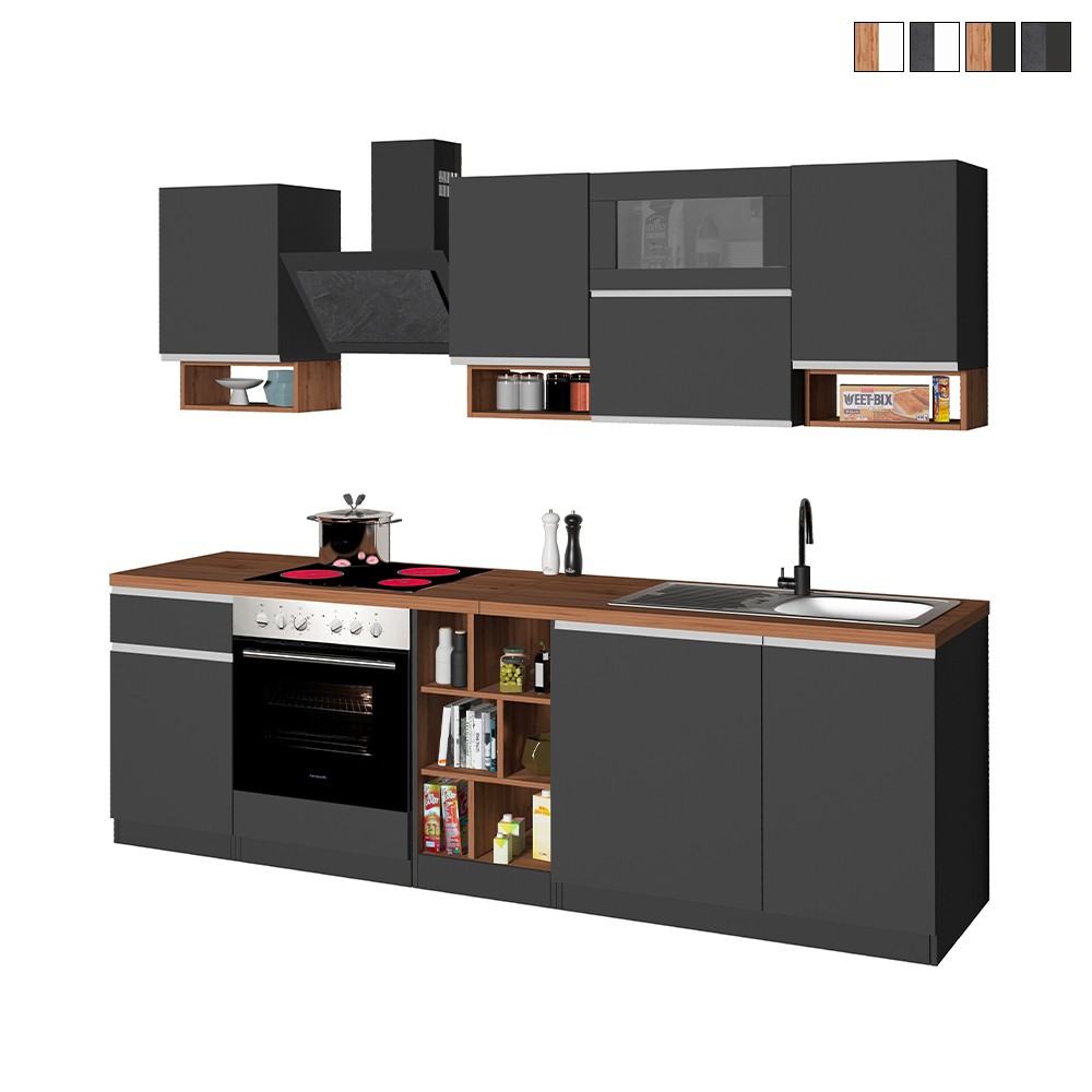 Cozinha Completa Modular Moderna Elegante Resistente 256cm Essence