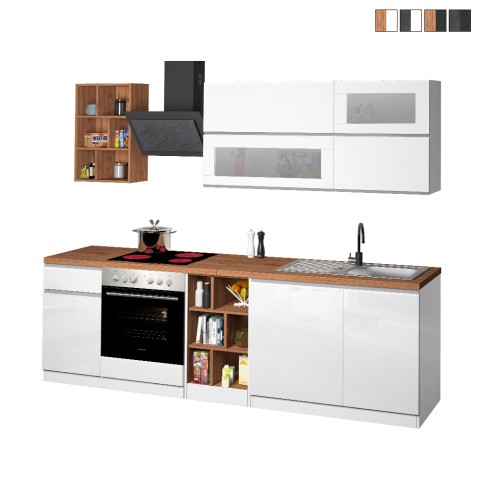 Cozinha Moderna Completa Elegante Resistente Modular 256cm Unica Promoção