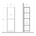 Móvel Moderno Branco Coluna Sala Quarto Casa de Banho Cozinha 54x40x170cm Marquis Escolha