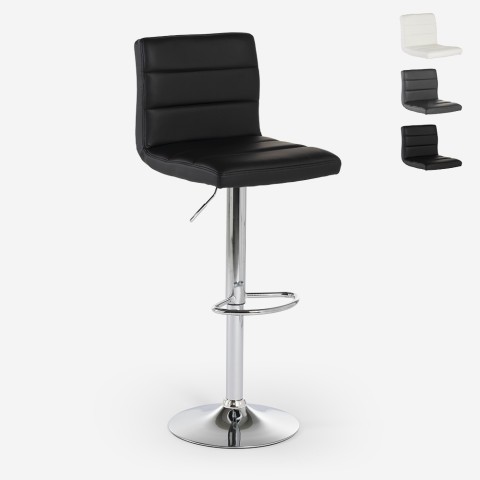 Cadeira de bar de cozinha moderna giratória em couro sintético Pomona. Promoção
