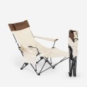 Cadeira de acampamento dobrável, ajustável, apoio para os pés e porta-copos Cayambe Descontos