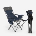 Cadeira dobrável de camping com encosto reclinável e apoio para os pés Trivor. Saldos