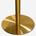 Mesa Redonda 80cm Mármore Dourada Moderna Elegante Monika Saldos