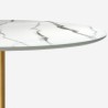 Mesa Redonda Estilo Goblet Moderna Elegante 120cm Efeito Mármore Dourada Monika+ Oferta