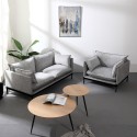 Sofá de Sala Moderno de 2 Lugares em Tecido Cinzento Estofado Bonn Catálogo