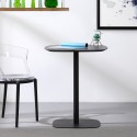 Mesa Moderna de Jantar Bar Café Restaurante 60x60cm Madeira Metal Kells Saldos