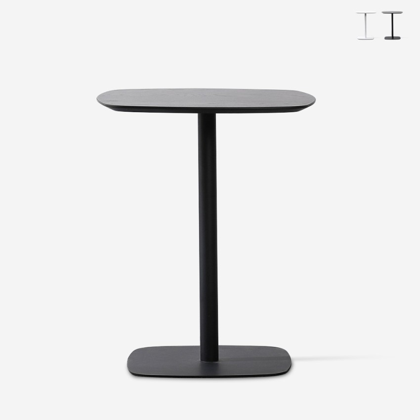 Mesa Moderna de Jantar Bar Café Restaurante 60x60cm Madeira Metal Kells Venda