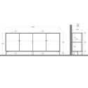 Cómoda Aparador Armário 4 Portas Cozinha Sala de estar Moderno 205x40cm Orival Compra