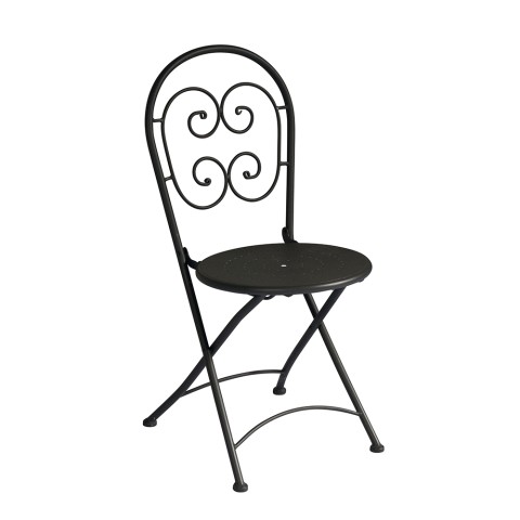 Conjunto de 2 Cadeiras Dobráveis em Ferro Jardim Exterior Roche Promoção