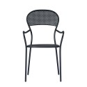 Conjunto 2 x cadeiras de jardim em ferro com braços bar restaurante Brienne Saldos
