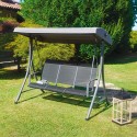 Baloiço de Jardim para 3 Pessoas com Toldo Cobertura Solar Ajustável Ibis Oferta