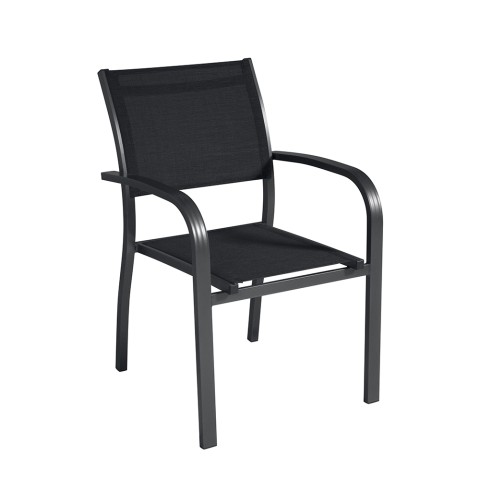 Cadeira com Braços para Exterior Jardim em Alumínio e Textilene Vence Promoção