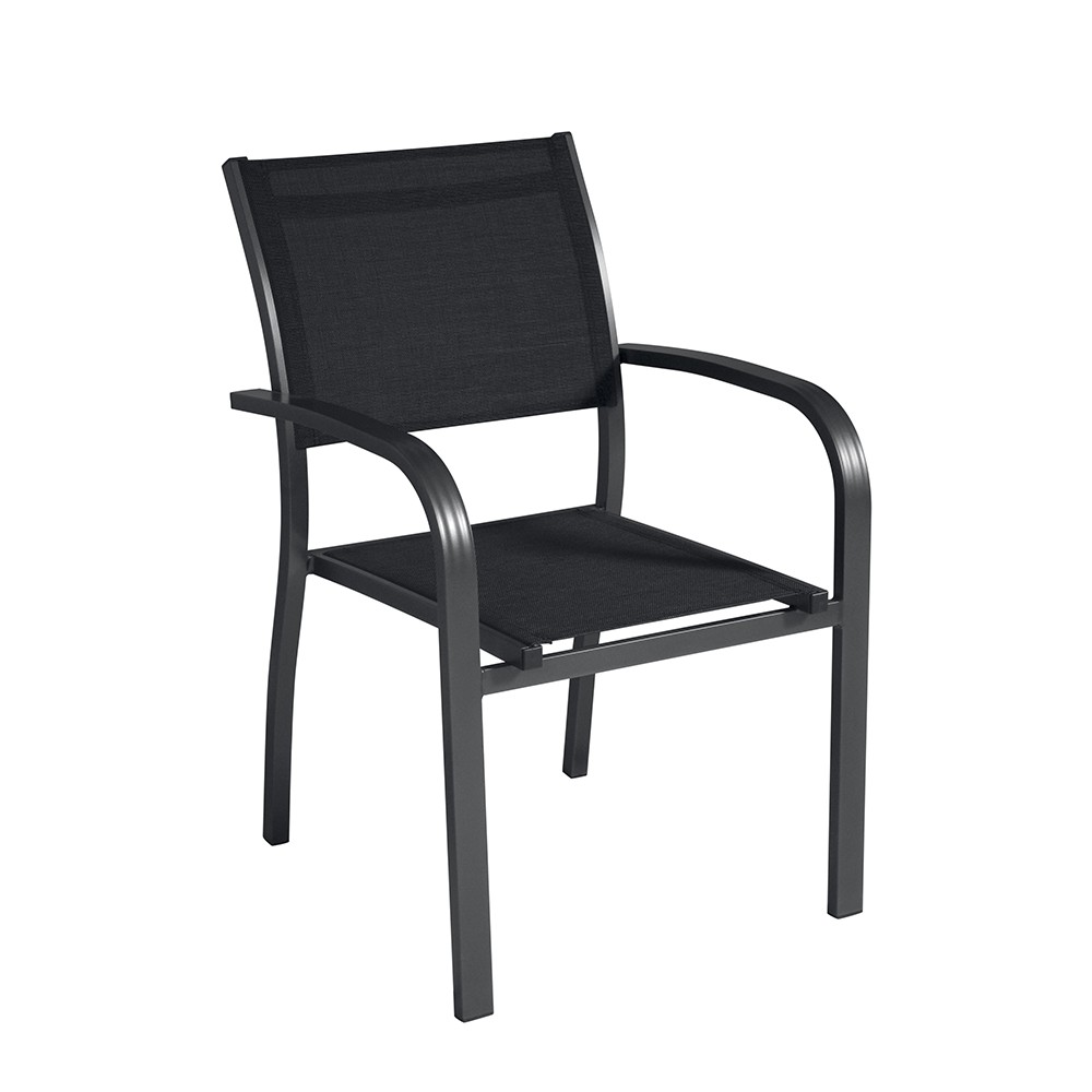 Cadeira com Braços para Exterior Jardim em Alumínio e Textilene Vence