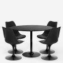Conjunto 4 Cadeiras e Mesa Redonda Cozinha Moderna Elegante Tulipan 120cm Haki+ Catálogo