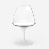 Conjunto de 4 Cadeiras Brancas Transparentes e Mesa Tulipan Redonda de Madeira 120cm Meis+ Escolha