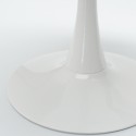 Conjunto de 4 Cadeiras Brancas Transparentes e Mesa Tulipan Redonda de Madeira 120cm Meis+ 