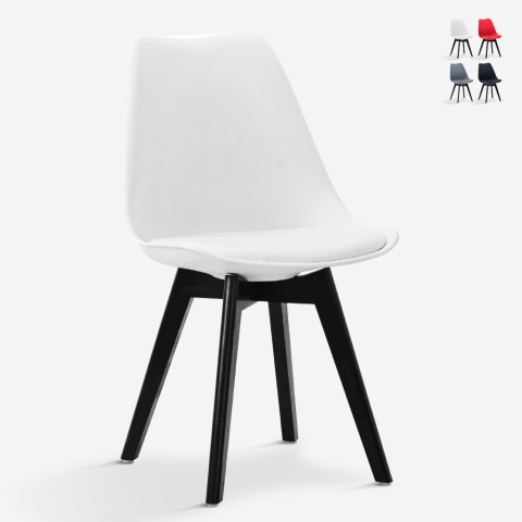 Cadeira de Cozinha Moderna Pernas Pretas Elegante Moderna Nórdica BE Promoção