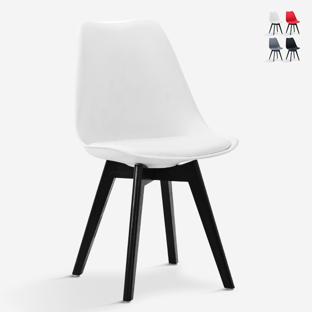 Cadeira de Cozinha Moderna Pernas Pretas Elegante Moderna Nórdica BE