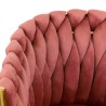 Poltrona design em veludo, cadeira com braços e pernas douradas Versailles 