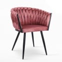 Poltrona cadeira veludo design com braços para cozinha sala de estar Chantilly Custo
