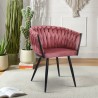 Poltrona cadeira veludo design com braços para cozinha sala de estar Chantilly Descontos