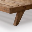 Cama de casal em madeira 180x200cm king size cabeceira em couro sintético Kate Descontos