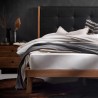 Cama de casal em madeira 180x200cm king size cabeceira em couro sintético Kate Catálogo