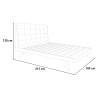 Cama de casal em madeira 180x200cm king size cabeceira em couro sintético Kate Escolha