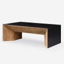 Mesa de centro baixa de design de café em madeira rústica retangular Clint Venda