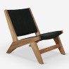 Cadeira poltrona de madeira tecido preto sala quarto Marlon Venda
