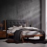 Cama de casal em madeira 180x200cm king size cabeceira em couro sintético Kate Promoção