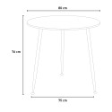 Mesa redonda de cozinha de jantar 80 cm em madeira design Frajus Descontos