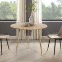 Mesa redonda de cozinha de jantar 80 cm em madeira design Frajus Venda